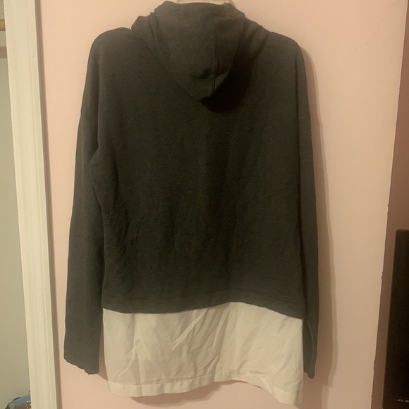 CALIA by Carrie underwood effortless mix media hoodie. Gray and ivory. - Picture 3 of 4